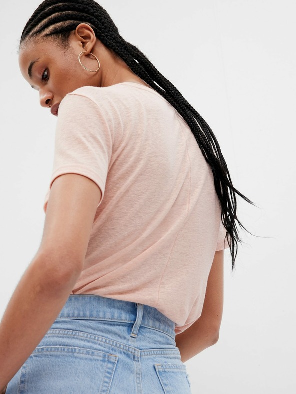 GAP Ленена тениска с къс ръкав GAP