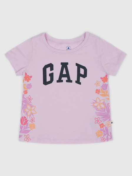 GAP Детска тениска с лого и цветя GAP