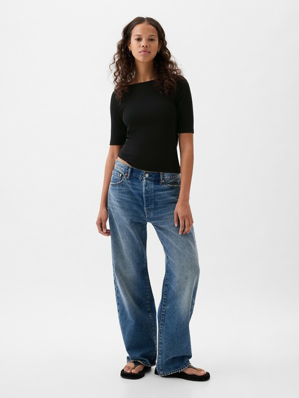 GAP Crop тениска с деколте лодка GAP