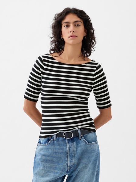 GAP Crop тениска с деколте лодка GAP