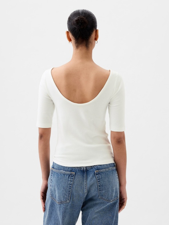 GAP Crop тениска с деколте лодка GAP