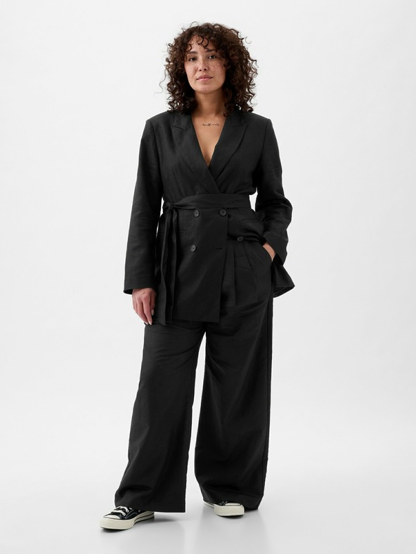 GAP Ленени панталони висока талия GAP