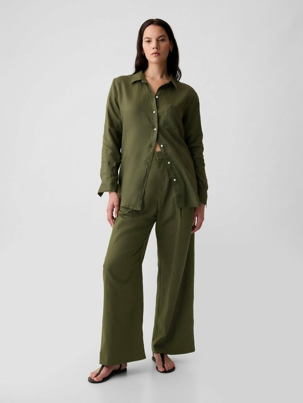 GAP Ленени панталони 365 с висока талия GAP