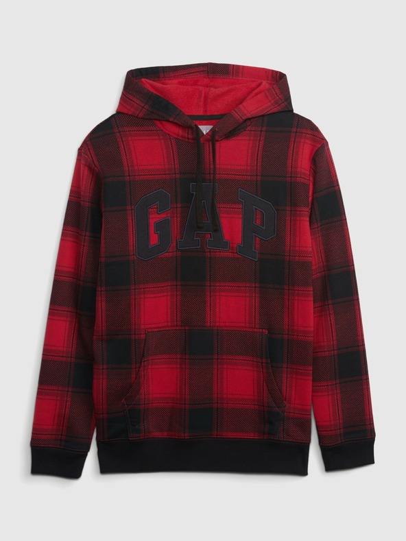 GAP Карирана суитшърт с лого GAP
