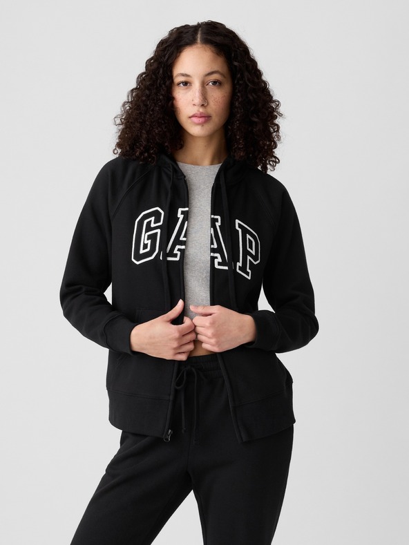 GAP Суитшърт с цип и лого на Gap