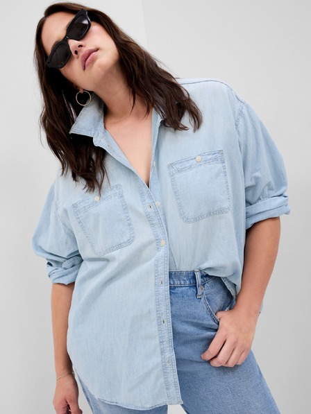 GAP Овърсайз риза Chambray Голяма риза GAP