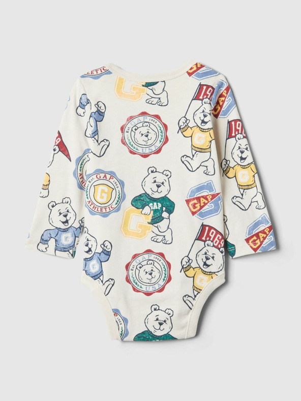 GAP Бебешко памучно боди с лого GAP