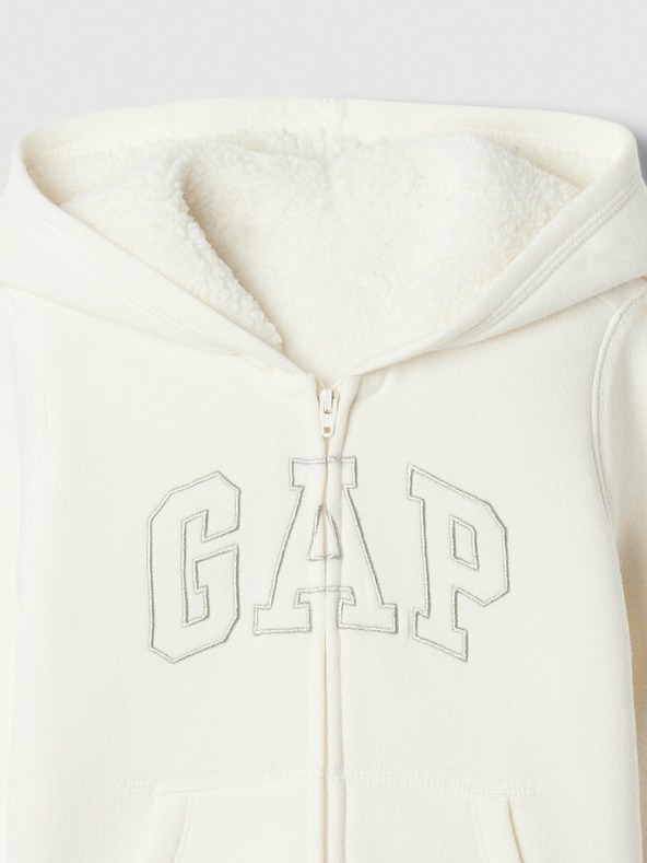 GAP Бебешки суитшърт от шерпа с логото на GAP