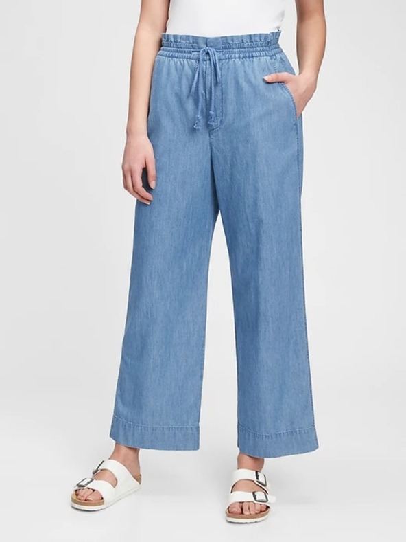GAP Панталон high rise chambray wide-leg GAP