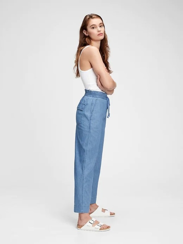GAP Панталон high rise chambray wide-leg GAP