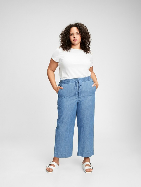 GAP Панталон high rise chambray wide-leg GAP
