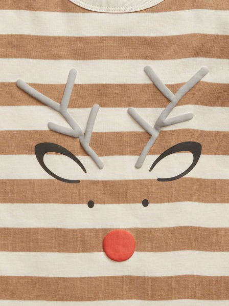 GAP Бебешка раирана пижама със северен елен GAP