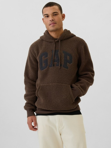 GAP Суитшърт от шерпа с логото на GAP