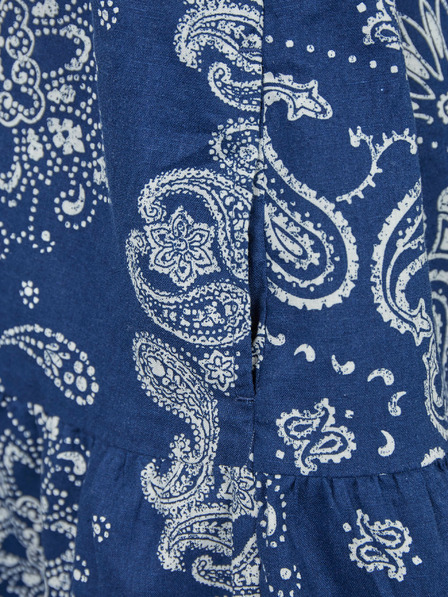 GAP Детска ленена рокля с десен GAP