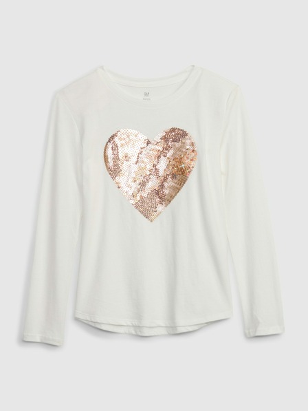 GAP Детска тениска с лъскаво сърце GAP