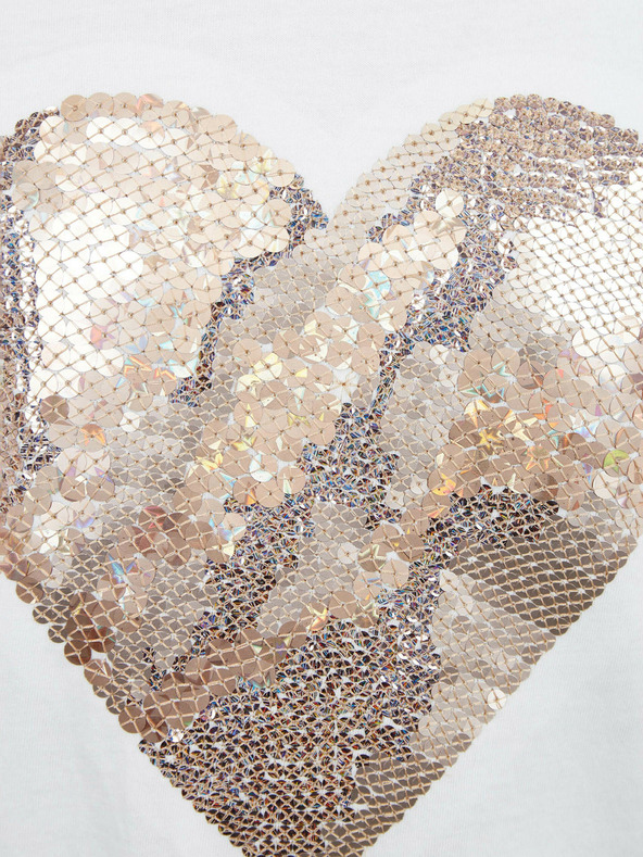 GAP Детска тениска с лъскаво сърце GAP