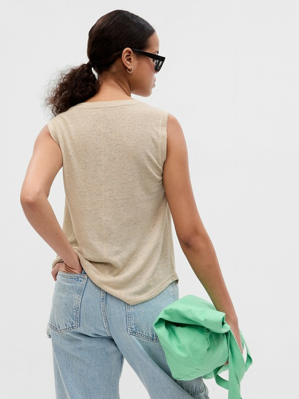 GAP Ленен топ без ръкави GAP