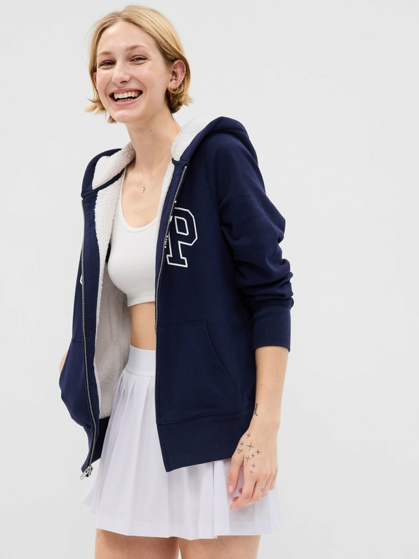 GAP Затоплен суитшърт с лого GAP sherpa