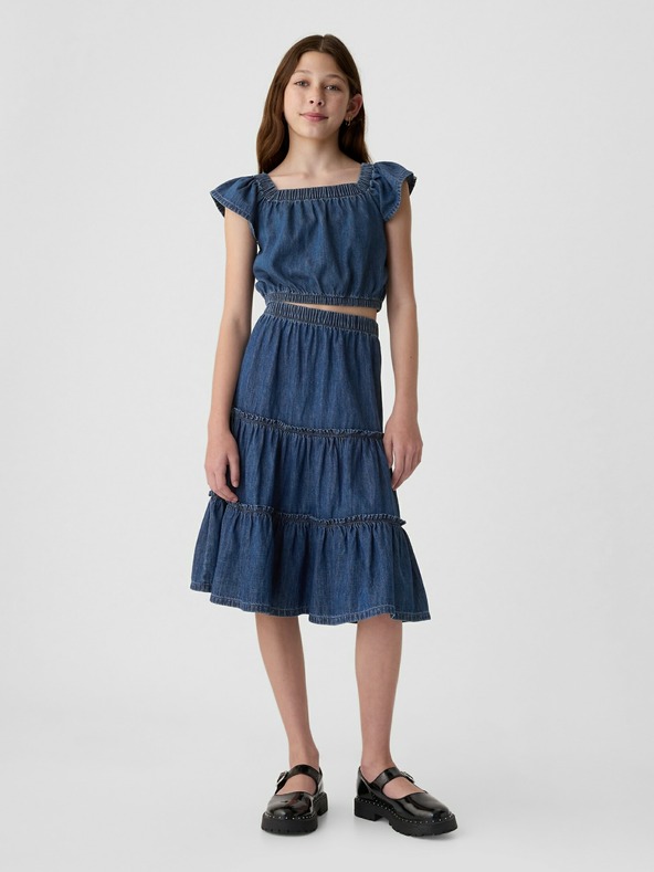 GAP Детски дънков кроп топ GAP