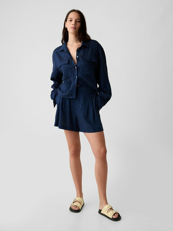 GAP Ленени къси панталони 365 с висока талия GAP