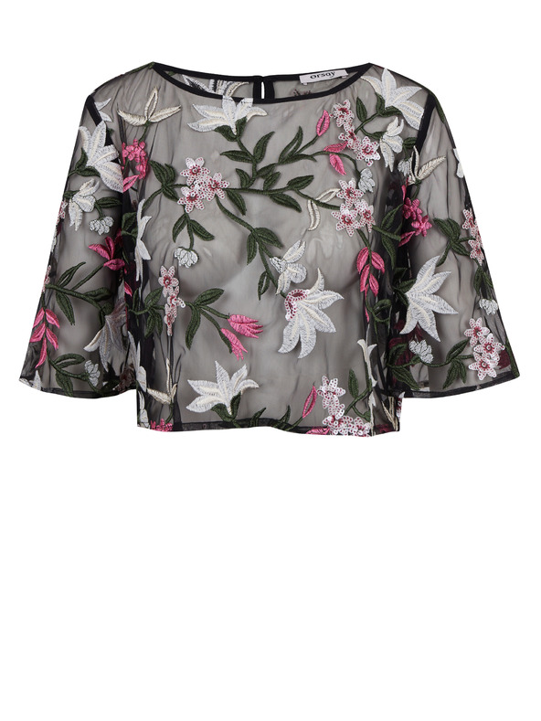 Orsay Черна дамска блуза на цветя ORSAY