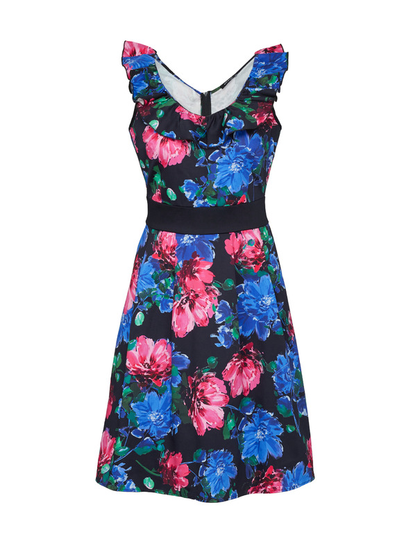 Orsay Розово-синя дамска рокля на цветя ORSAY