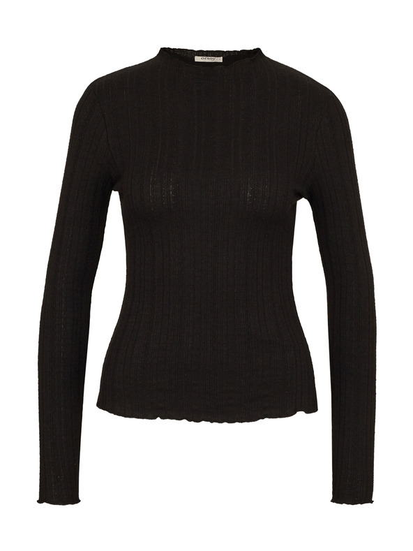 Orsay Черна дамска тениска с яка стоячка ORSAY