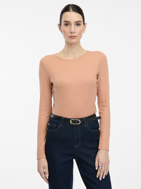 Orsay Светлокафява дамска риза с дълъг ръкав ORSAY