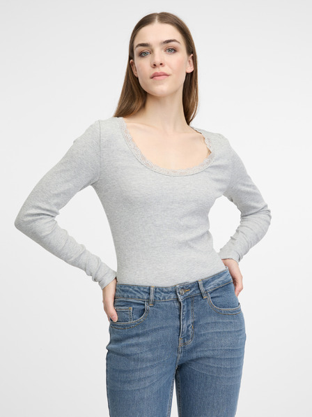 Orsay Кремава дамска тениска с дълъг ръкав ORSAY