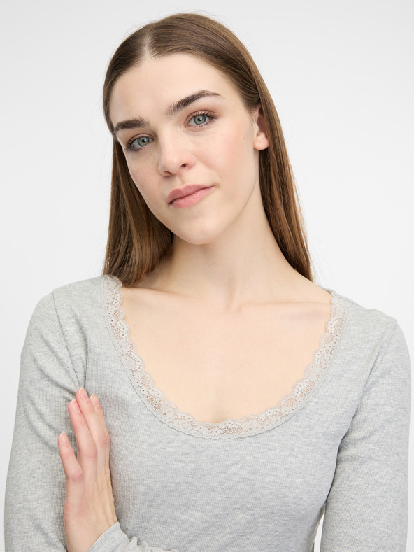 Orsay Кремава дамска тениска с дълъг ръкав ORSAY