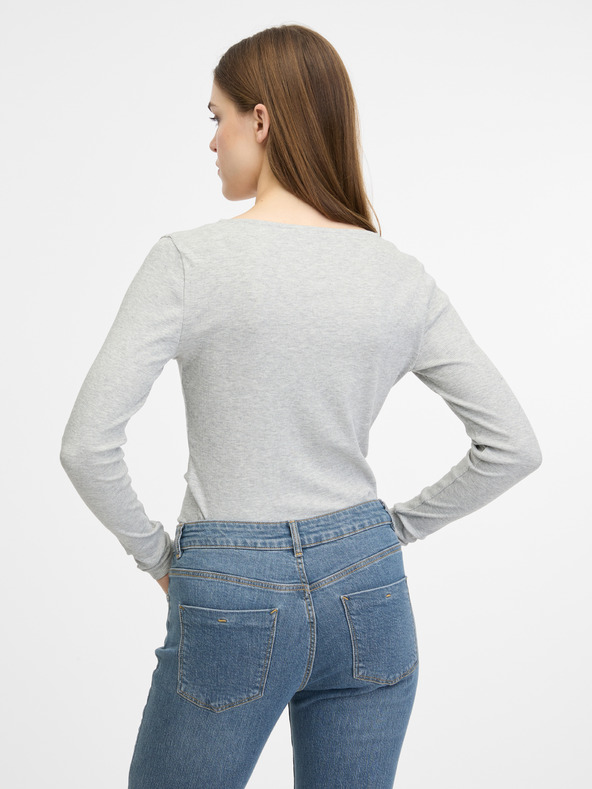 Orsay Кремава дамска тениска с дълъг ръкав ORSAY