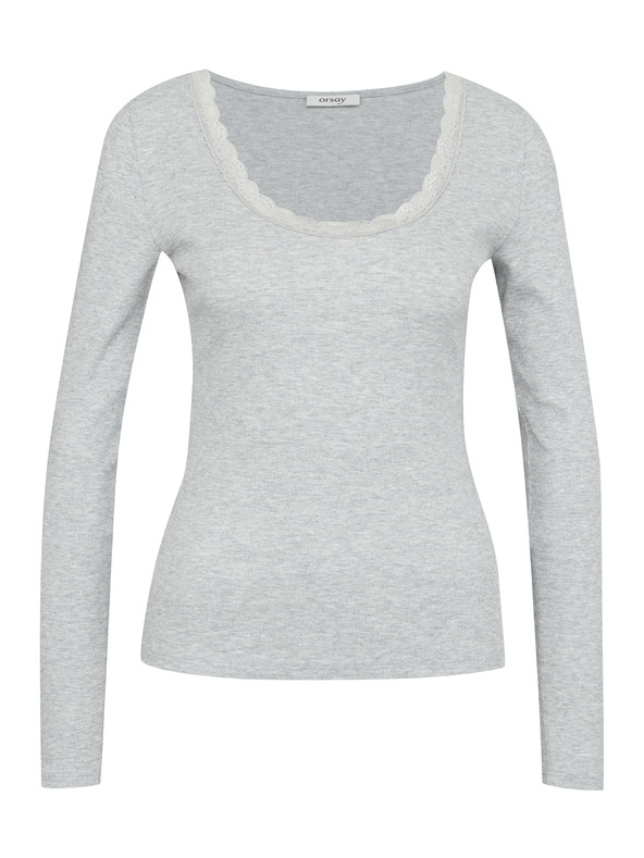 Orsay Кремава дамска тениска с дълъг ръкав ORSAY