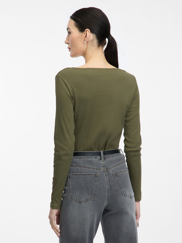 Orsay Каки дамска блуза с дълъг ръкав ORSAY