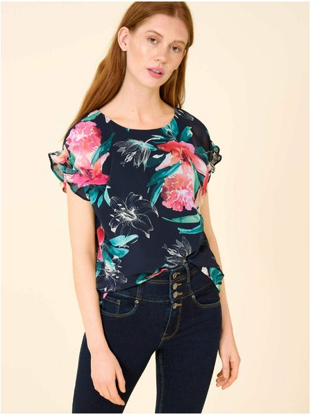 Orsay Тъмносиня блуза на цветя ORSAY