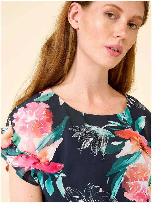 Orsay Тъмносиня блуза на цветя ORSAY
