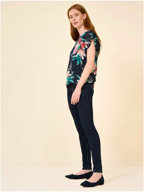 Orsay Тъмносиня блуза на цветя ORSAY
