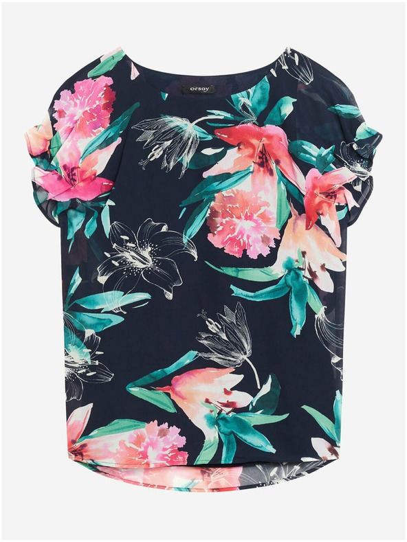 Orsay Тъмносиня блуза на цветя ORSAY