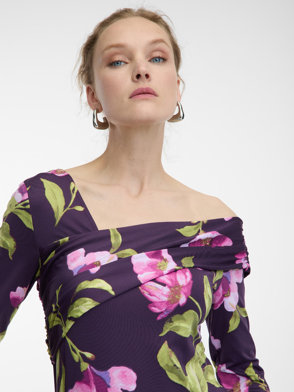 Orsay Лилава дамска блуза с цветен принт ORSAY