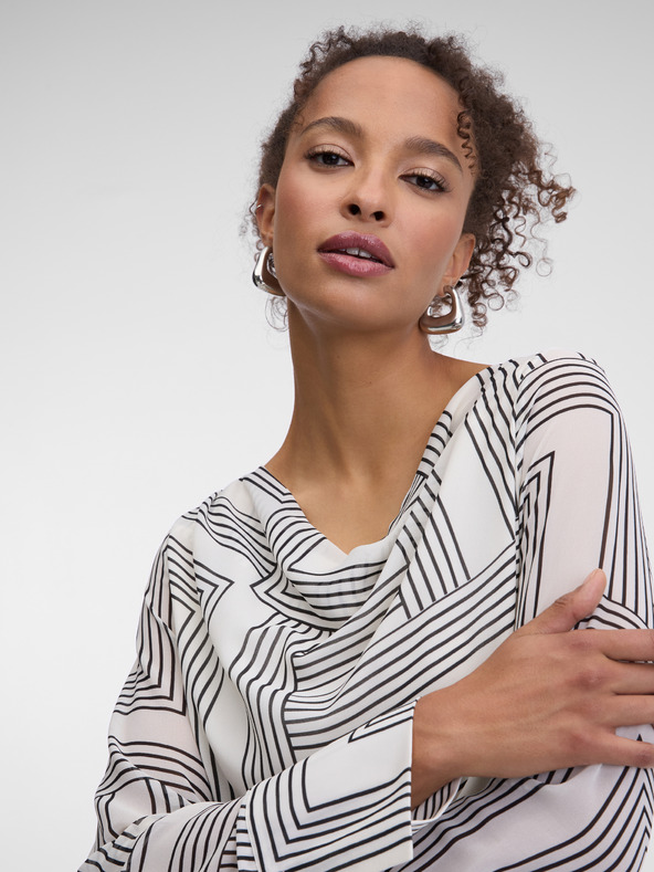 Orsay Бяла щампована дамска блуза ORSAY