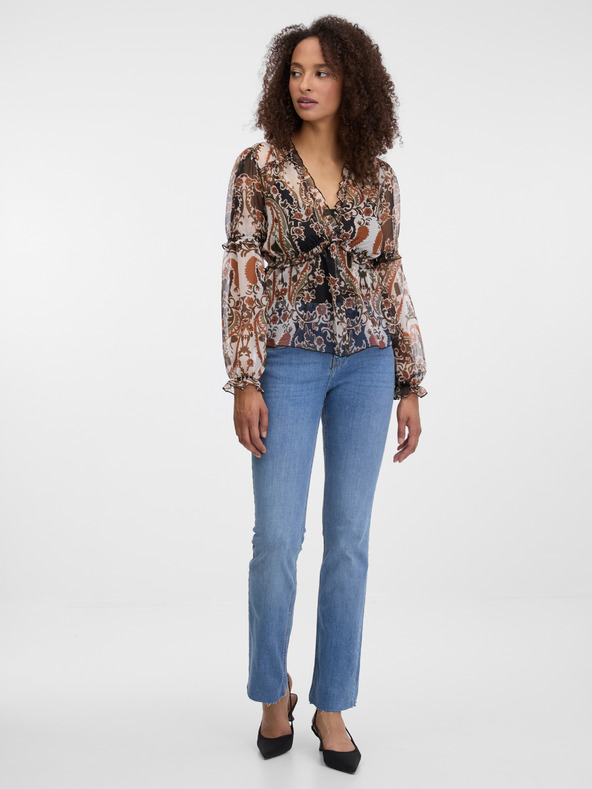 Orsay Кафява дамска блуза с щампа ORSAY