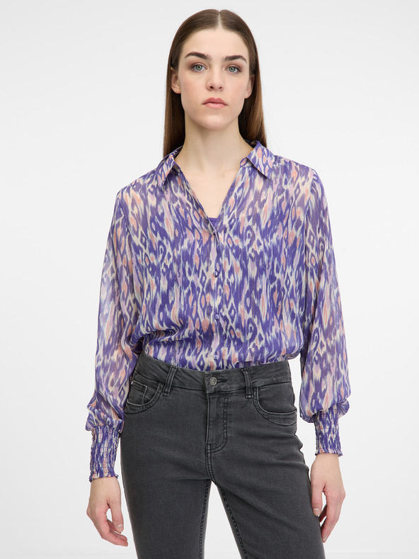 Orsay Лилава дамска блуза с яка ORSAY