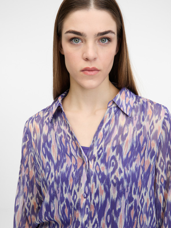 Orsay Лилава дамска блуза с яка ORSAY
