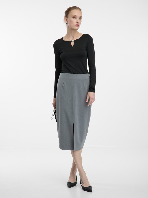 Orsay Черен дамски топ с дълъг ръкав ORSAY