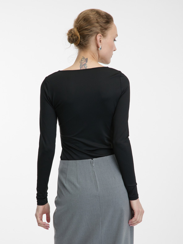 Orsay Черен дамски топ с дълъг ръкав ORSAY