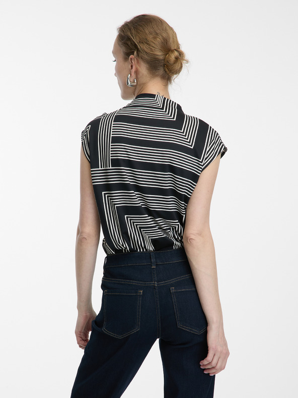 Orsay Черна дамска блуза с десен ORSAY