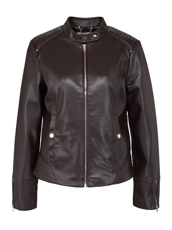 Orsay Тъмнокафяво дамско кожено яке ORSAY
