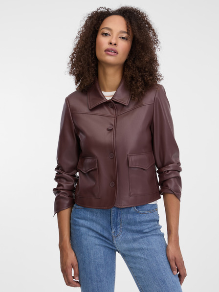 Orsay Тъмнокафяво дамско кожено яке ORSAY