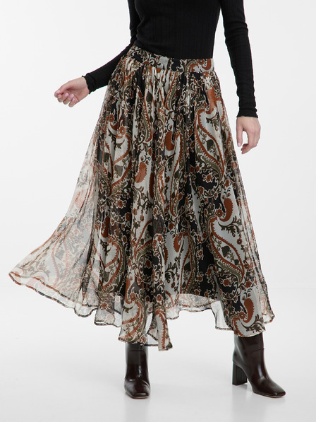 Orsay Кафява щампована миди пола ORSAY