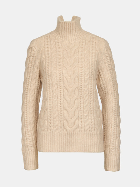 Orsay Бежов дамски пуловер с висока яка ORSAY