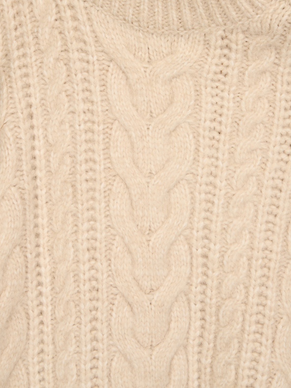 Orsay Бежов дамски пуловер с висока яка ORSAY